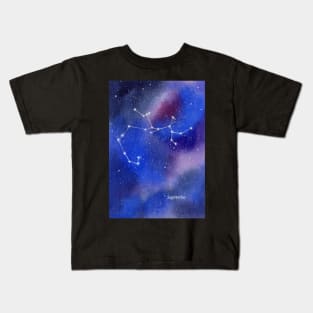 Sagittarius Star Constellation with Galaxy Background Kids T-Shirt